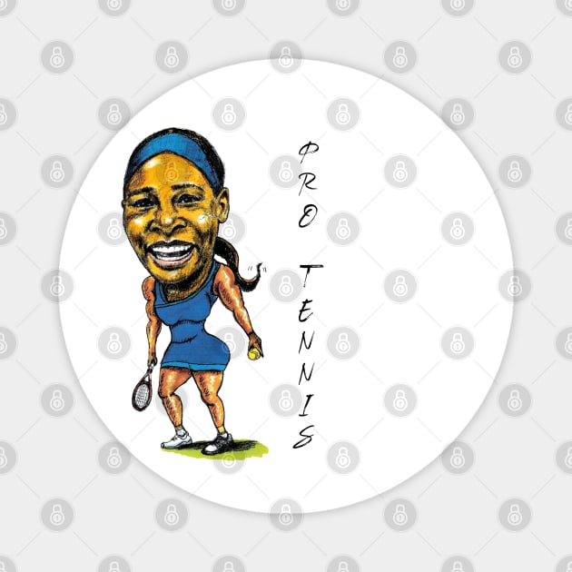 Serena Williams pro tennis player - caricature Magnet by dizzycat-biz